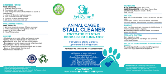 🐾 VetiZyme™ Animal Cage & Stall Cleaner - Enzyme-Powered • Multi-Action • Truly Non-Toxic