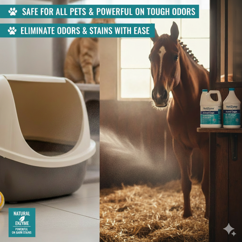 🐾 VetiZyme™ Animal Cage & Stall Cleaner - Enzyme-Powered • Multi-Action • Truly Non-Toxic