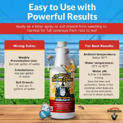 ELIMINATOR INSECTICIDE & FUNGICIDE - 100% Natural, All-In-One, Eliminate & Prevent Pests, Mildew, Fungus, Mold, Viruses, Bacteria & Garden Disease
