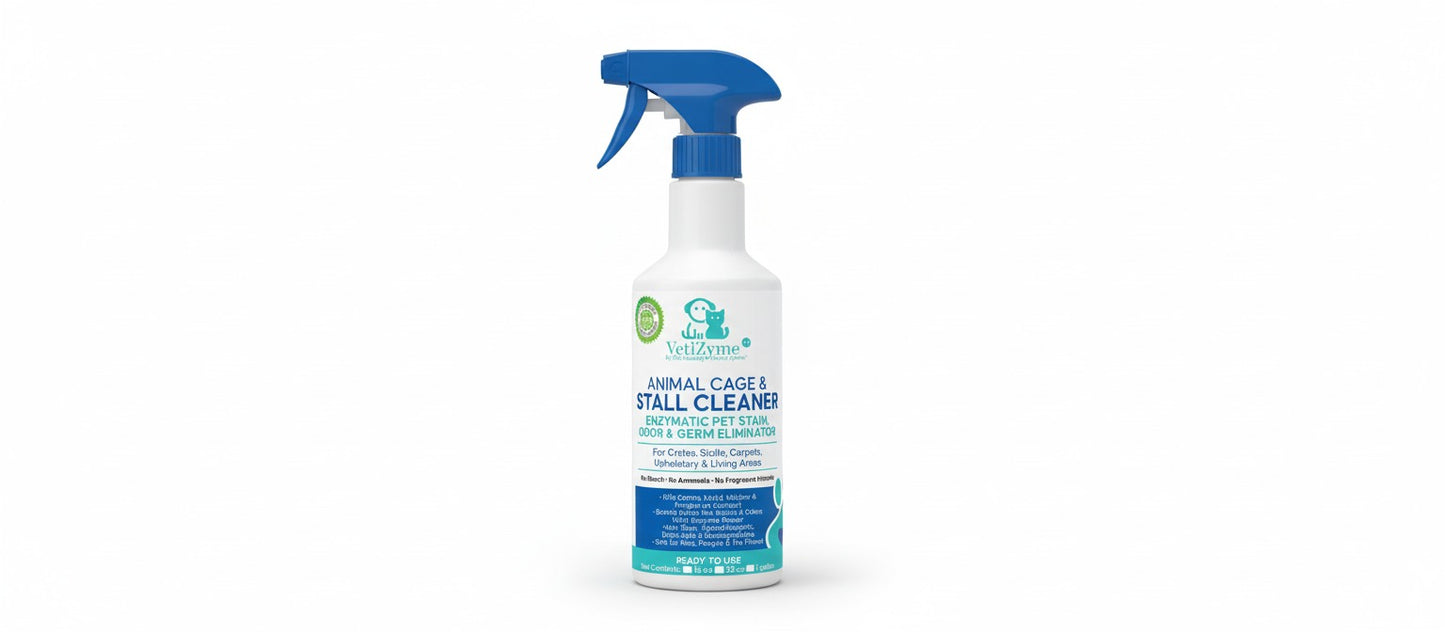 🐾 VetiZyme™ Animal Cage & Stall Cleaner - Enzyme-Powered • Multi-Action • Truly Non-Toxic