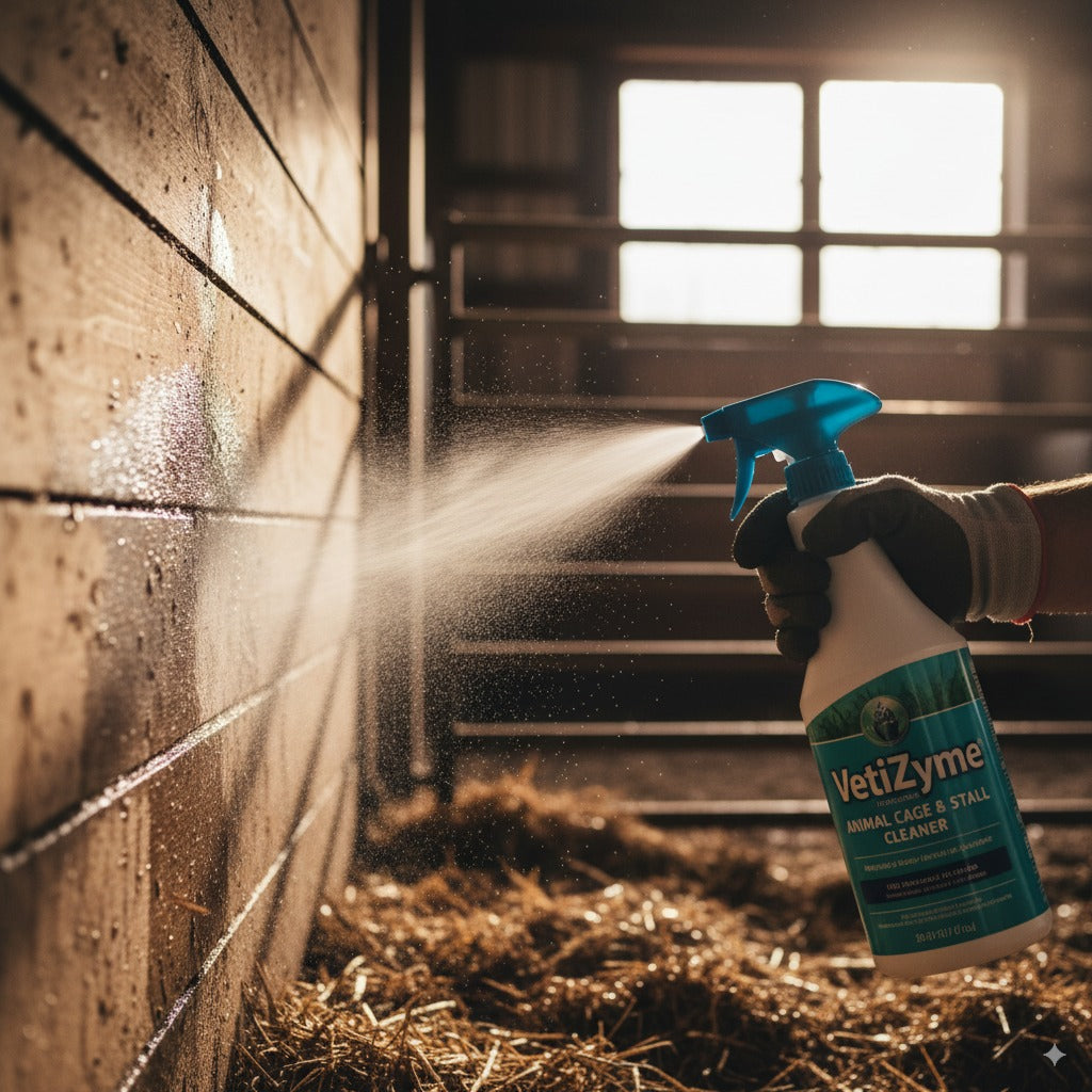 🐾 VetiZyme™ Animal Cage & Stall Cleaner - Enzyme-Powered • Multi-Action • Truly Non-Toxic