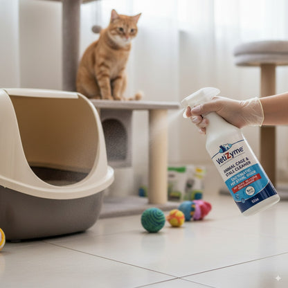 🐾 VetiZyme™ Animal Cage & Stall Cleaner - Enzyme-Powered • Multi-Action • Truly Non-Toxic