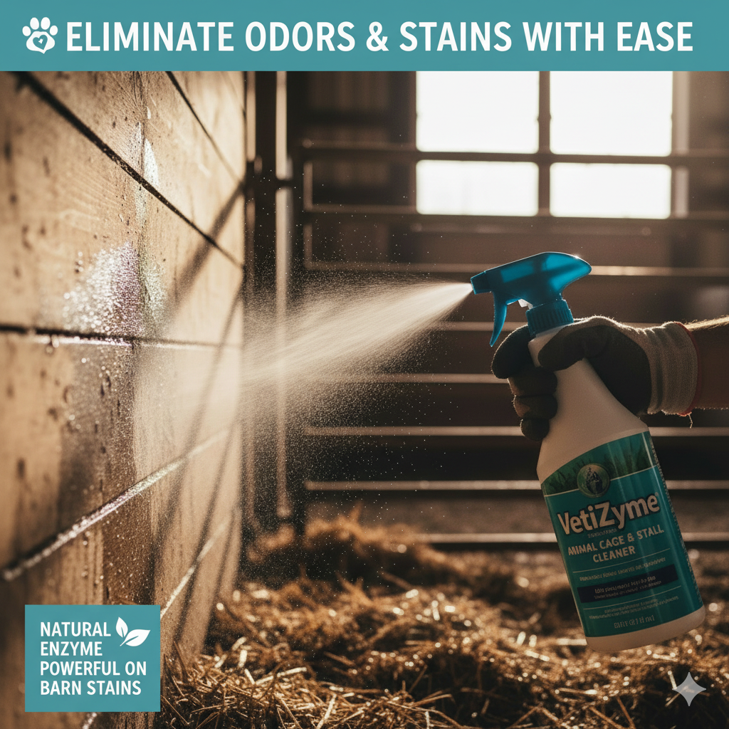 🐾 VetiZyme™ Animal Cage & Stall Cleaner - Enzyme-Powered • Multi-Action • Truly Non-Toxic