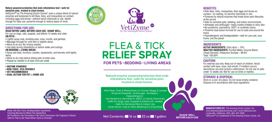 🐾 VetiZyme™ Natural Flea & Tick Relief Spray – Safe, Enzyme-Powered Pest Protection