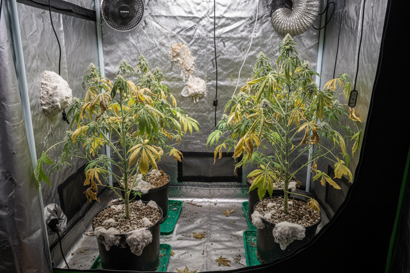 Mold-Infested Grow Tent to Healthy Plants - Before